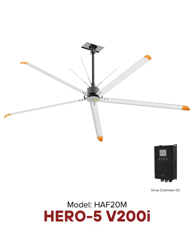 Quạt trần HVLS HERO-5 V200i Ø3.6m |
